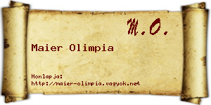Maier Olimpia névjegykártya